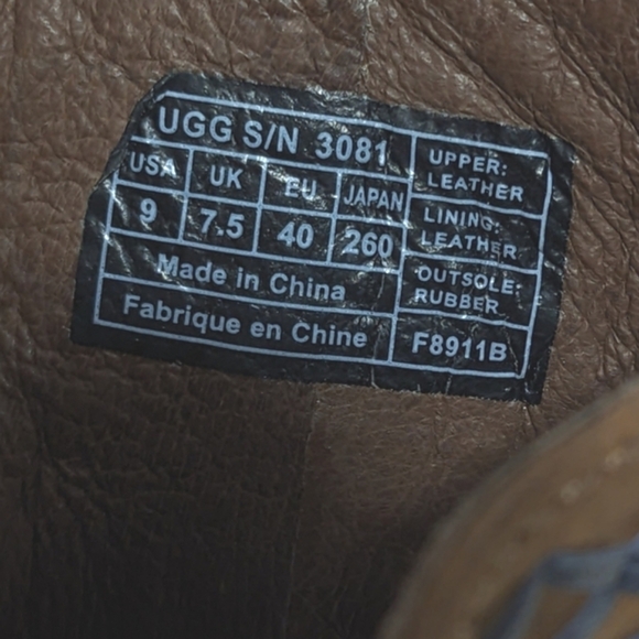 UGG Mahala 5105 Leather Suede Sandal Flip Flops Blue Tan Thong Size 9 - Picture 8 of 8